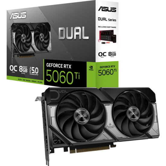 Fotografija izdelka Grafična kartica ASUS Dual GeForce RTX 5060 Ti OC, 8GB GDDR7, PCI-E 5.0 DUAL-RTX5060TI-O8G