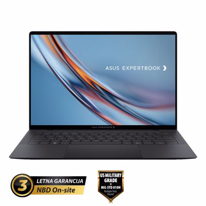 Fotografija izdelka ASUS ExpertBook Ultra B9 OLED 14" (35,56cm) WQXGA+ Core Ultra 7 X7 358H 32GB 1TB 0,99kg Win11 Pro Jet Fog prenosni računalnik B9403CVAR-WB53D0X + ovitek in LAN adapter