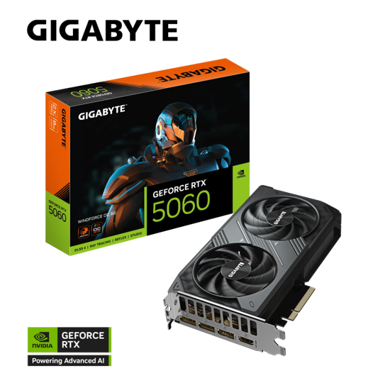 Fotografija izdelka Grafična kartica GIGABYTE GeForce RTX 5060 Windforce OC 8G, 8GB GDDR7, PCI-E 5.0