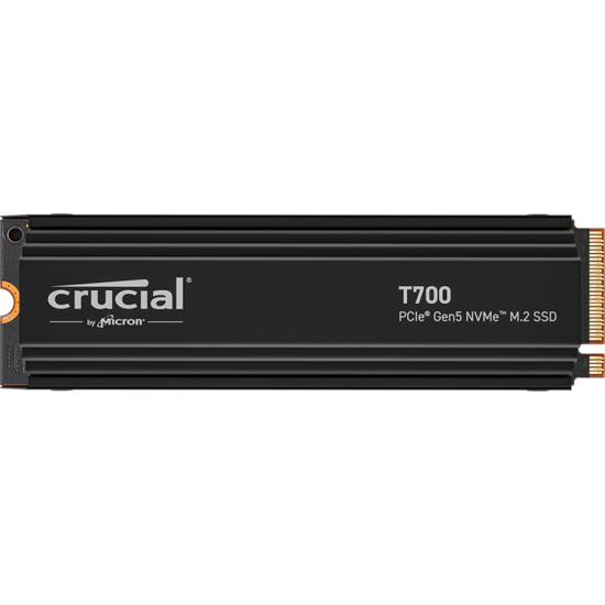 Fotografija izdelka Crucial T700 2TB PCIe Gen5 NVMe M.2 SSD s hlajenjem