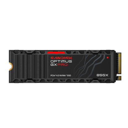 Fotografija izdelka SANDISK 1TB Optimus GX PRO 850X M.2 2280-S3-M PCIe 4.0 NVMe 1.4 SSD disk s hladilnikom
