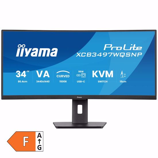 Fotografija izdelka IIYAMA ProLite XCB3497WQSNP-B1 86,7cm (34") UWQHD VA 120Hz HDMI/DP/USB-C zvočniki monitor