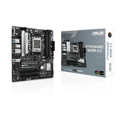 Fotografija izdelka ASUS PRIME B650M-A II-CSM, DDR5, SATA3, USB3.2Gen2, DP, 2.5GbE, AM5 mATX