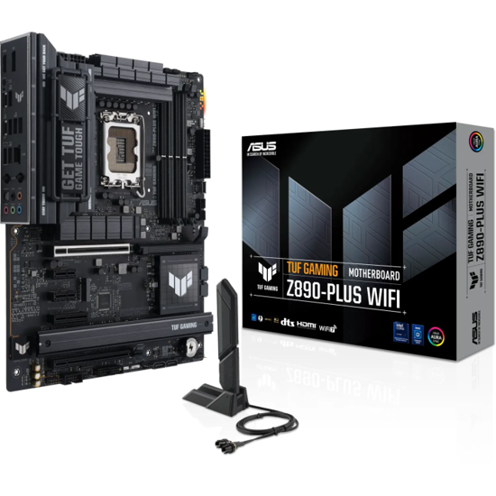 Fotografija izdelka ASUS TUF GAMING Z890-PLUS WIFI, DDR5, SATA3, USB4, DP, 2.5GbE, WIFI 7, LGA1851 ATX