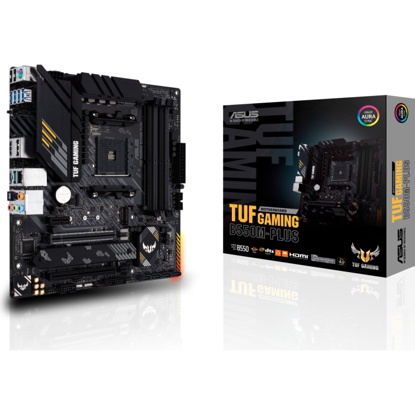 Fotografija izdelka ASUS TUF GAMING B550M-PLUS, DDR4, SATA3, USB3.2Gen2, DP, 2.5Gb, AM4 mATX
