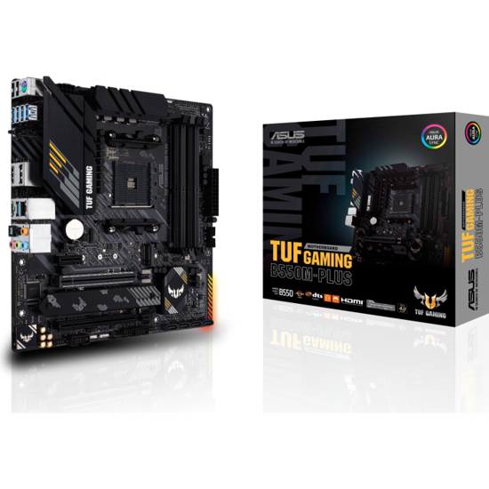 Fotografija izdelka ASUS TUF GAMING B550M-PLUS, DDR4, SATA3, USB3.2Gen2, DP, 2.5Gb, AM4 mATX