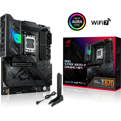 Fotografija izdelka ASUS ROG STRIX X870-F GAMING WIFI, DDR5, SATA3, USB3.2Gen2x2, DP, 2.5GbE, WiFi 7, AM5 ATX