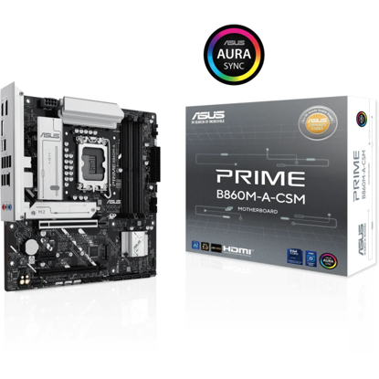 Fotografija izdelka ASUS PRIME B860M-A-CSM, DDR5, SATA3, USB4, DP, 2.5GbE, LGA1851 mATX