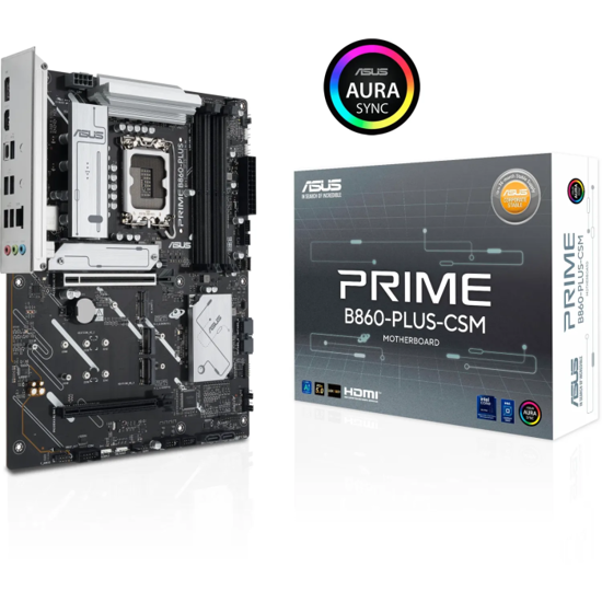 Fotografija izdelka ASUS PRIME B860-PLUS-CSM, DDR5, SATA3, USB3.2Gen2, DP, 2.5GbE, LGA1851 ATX