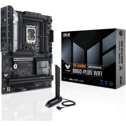 Fotografija izdelka ASUS TUF GAMING B860-PLUS WIFI, DDR5, SATA3, USB4, DP, 2.5GbE, Wi-Fi 7, LGA1851 ATX