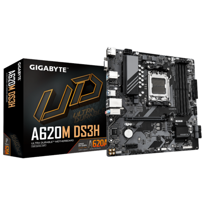 Fotografija izdelka GIGABYTE A620M DS3H, DDR5, SATA3, USB3.2Gen1, DP, AM5 mATX