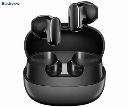 Fotografija izdelka Blackview AIRBUDS 20 brezžične ušesne slušalke, Bluetooth 5.4, Advanced DNS, klicanje, mikrofon, polnilna postaja, do 29 ur, IPX7 vodoopornost, USB Type-C, črne (Carbon Black)