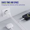 Fotografija izdelka ALLITY ATC-01 GaN polnilec, 20W, 1x USB-C, 1x USB-A, Power Delivery, Quick Charge, polnjenje / napajanje, univerzalna kompatibilnost, Plug&Play, tehnologija GaN, bel