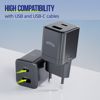 Fotografija izdelka ALLITY ATC-01 GaN polnilec, 30W, 1x USB-C, 1x USB-A, Power Delivery, Quick Charge, polnjenje / napajanje, univerzalna kompatibilnost, Plug&Play, tehnologija GaN, črn