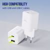 Fotografija izdelka ALLITY ATC-01 GaN polnilec, 30W, 1x USB-C, 1x USB-A, Power Delivery, Quick Charge, polnjenje / napajanje, univerzalna kompatibilnost, Plug&Play, tehnologija GaN, bel