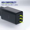 Fotografija izdelka ALLITY ATC-01 GaN polnilec, 65W, 2x USB-C, 1x USB-A, Power Delivery, Quick Charge, polnjenje / napajanje, univerzalna kompatibilnost, Plug&Play, tehnologija GaN, črn