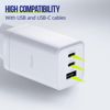 Fotografija izdelka ALLITY ATC-01 GaN polnilec, 65W, 2x USB-C, 1x USB-A, Power Delivery, Quick Charge, polnjenje / napajanje, univerzalna kompatibilnost, Plug&Play, tehnologija GaN, bel