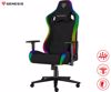 Fotografija izdelka GENESIS TRIT 660 RGB gaming / pisarniški stol, ergonomski, nastavljiva višina / naklon, zibanje, 2x blazina, 2D nasloni za roke, RGB LED osvetlitev, kolesa CareGLide™, tkanina, do 150kg, črn