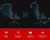 Fotografija izdelka GENESIS NITRO 800 gaming / pisarniški stol, ergonomski, nastavljiva višina / naklon, zibanje, 2x blazina, 4D nasloni za roke, kolesa CareGLide™, tkanina, do 150kg, črno siv