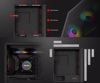 Fotografija izdelka GENESIS DIAXID 605 ARGB računalniško ohišje, Midi Tower, 4x ventilator, AIO LC do 420mm, GPU do 351mm, CPU Cooler do 168mm, MESH plošča, kaljeno steklo, ARGB LED osvetlitev, 420x217x466mm, črno