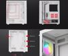 Fotografija izdelka GENESIS DIAXID 605 ARGB računalniško ohišje, Midi Tower, 4x ventilator, AIO LC do 420mm, GPU do 351mm, CPU Cooler do 168mm, MESH plošča, kaljeno steklo, ARGB LED osvetlitev, 420x217x466mm, belo