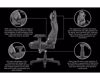 Fotografija izdelka GENESIS NITRO 950 gaming / pisarniški stol, ergonomski, nastavljiva višina / naklon, zibanje, 2x blazina, 4D nasloni za roke, najlonska kolesa, eko usnje, do 150kg, črn