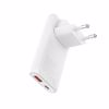 Fotografija izdelka ALLITY ATC-02 GaN polnilec, 65W, 1x USB-C, 1x USB-A, Power Delivery, Quick Charge, polnjenje / napajanje, univerzalna kompatibilnost, Plug&Play, tehnologija GaN, bel