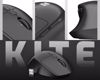 Fotografija izdelka Natec KITE brezžična miška, ergonomska, Bluetooth / USB 2.4GHz, 4000DPI, 9 gumbov, 1x AA baterija, BlueSense optični senzor, teflonski drsniki, Plug & Play, črna