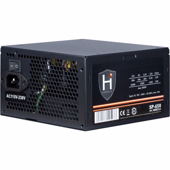 Fotografija izdelka INTER-TECH HIPOWER SP-650W ATX napajalnik - bulk pakiranje