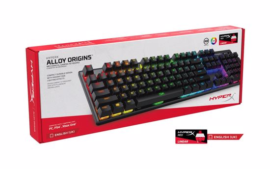 Fotografija izdelka Tipkovnica HP HyperX Alloy Origins RGB, HyperX Red mehanična stikala,format polne velikost